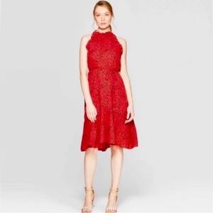NWT Red Leopard fit and flare cocktail dress